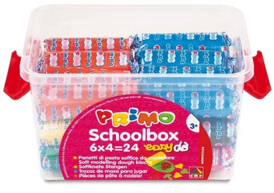 Softknete Schulbox, Box mit 24 x 100 g – 4 x 6 Farben sortiert