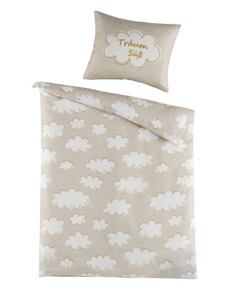 Wölkchen natur -  Bettwäsche, Baumwolle