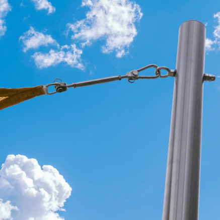 Preview: Sonnensegelmast Edelstahl, mit fester Öse