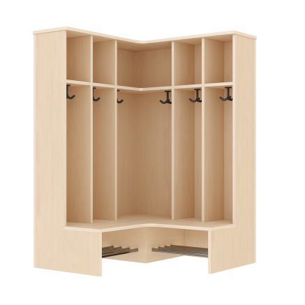 Komplett-Eckgarderobe, 6 Plätze