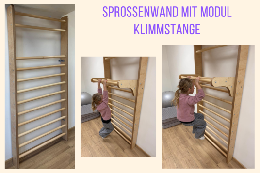 Sprossenwand mit Klimmstange