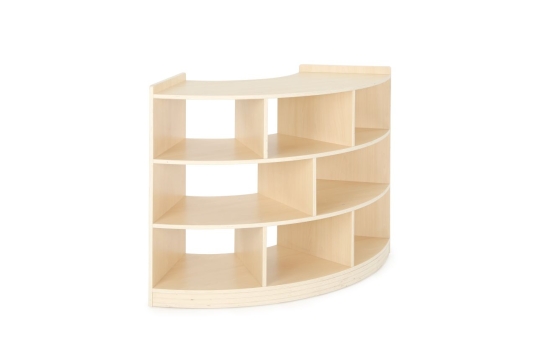 Viertelkreisschrank, 3 Böden