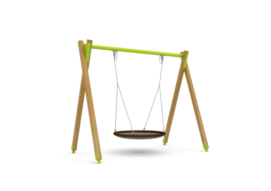 Nestschaukel mit Holzpfosten