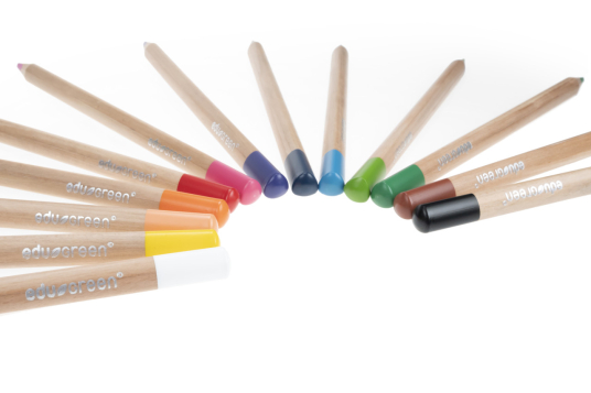 Preview: edugreen Buntstifte dreikant 144 Holzbox