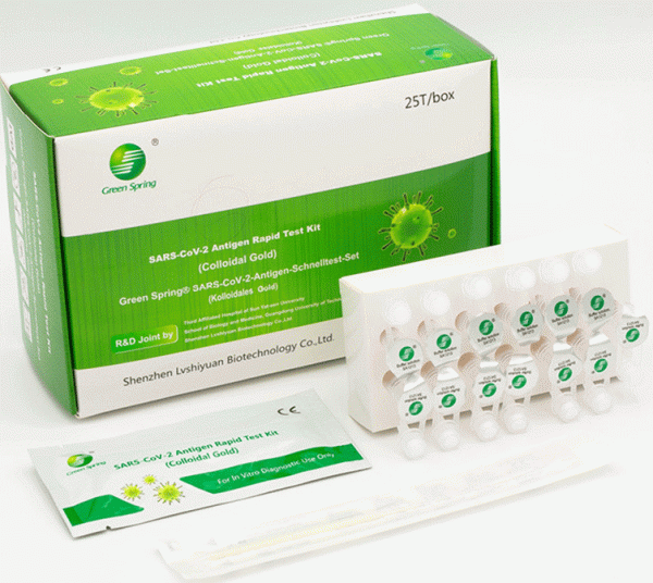 Green Spring- Profitest 25er Box, SARS-CoV-2-Antigen- Schnelltest – 4 in 1