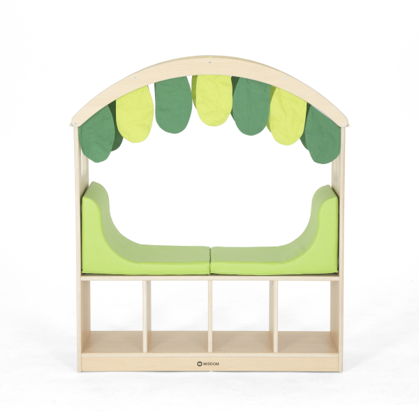 Spiel- und Leseregal grün