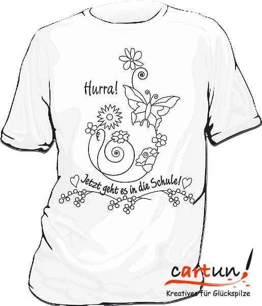 Motiv Blume, Größe 128, T-Shirt zum Ausmalen für Vorschulkinder