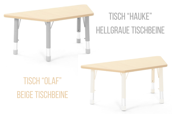 Kindergartentisch "HAUKE" und "OLAF"- Trapez