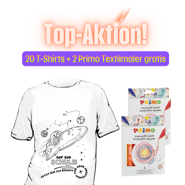 Top-Aktion: 20x Motiv Raumschiff + 2x Primo Textilmarker