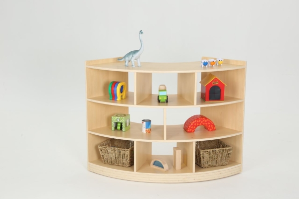Viertelkreisschrank, 3 Böden