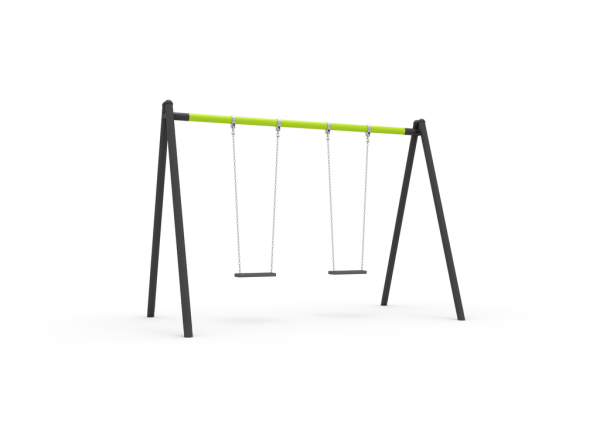 Doppelschaukel mit Stahlpfosten