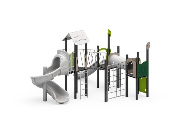 Spielkombination "curved slide" - Stahl