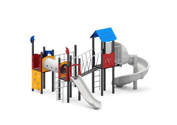 Spielkombination "curved slide" - Stahl